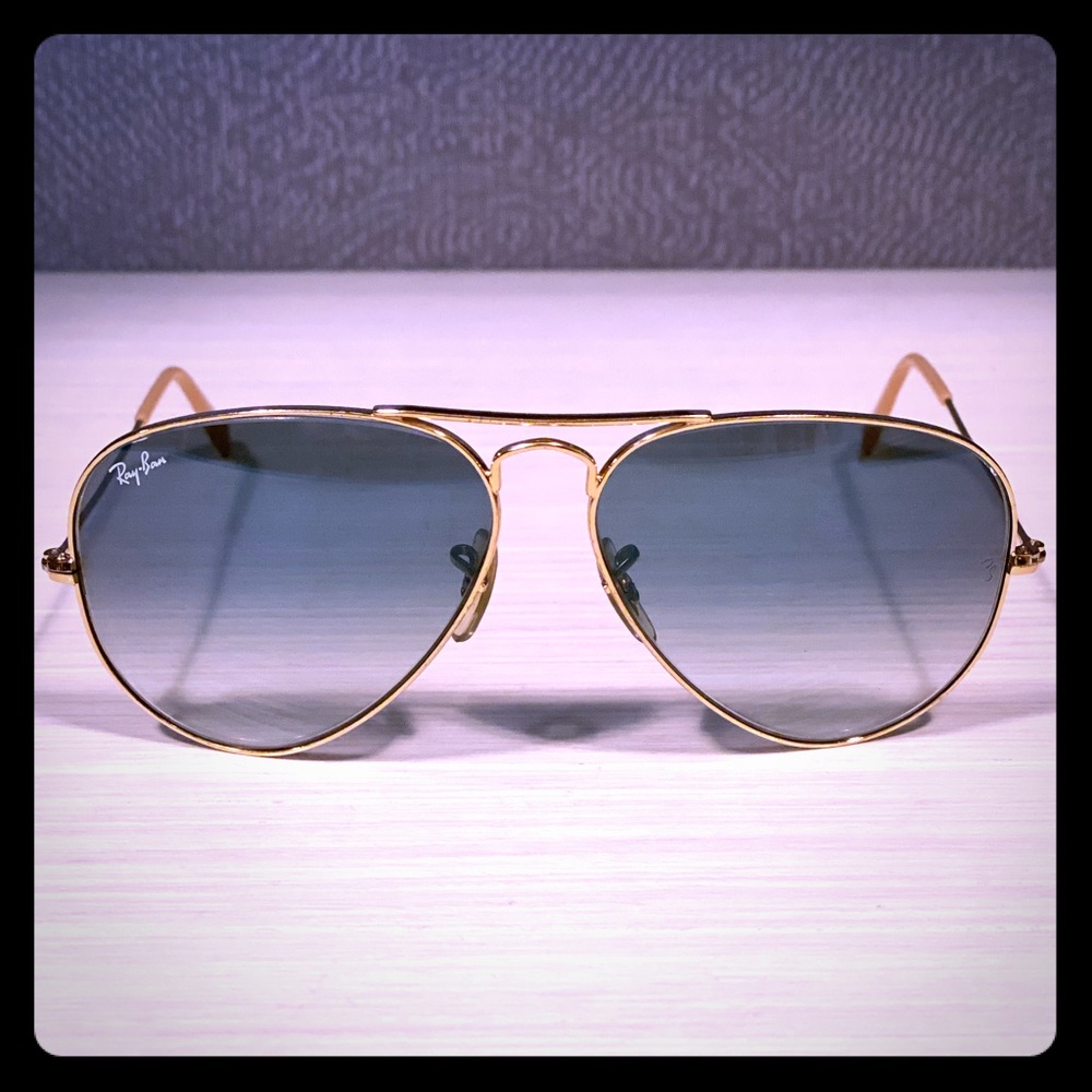Ray Ban blue gradient aviator sunglasses